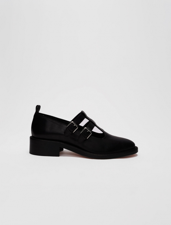 Giày da đen Mary Janes
